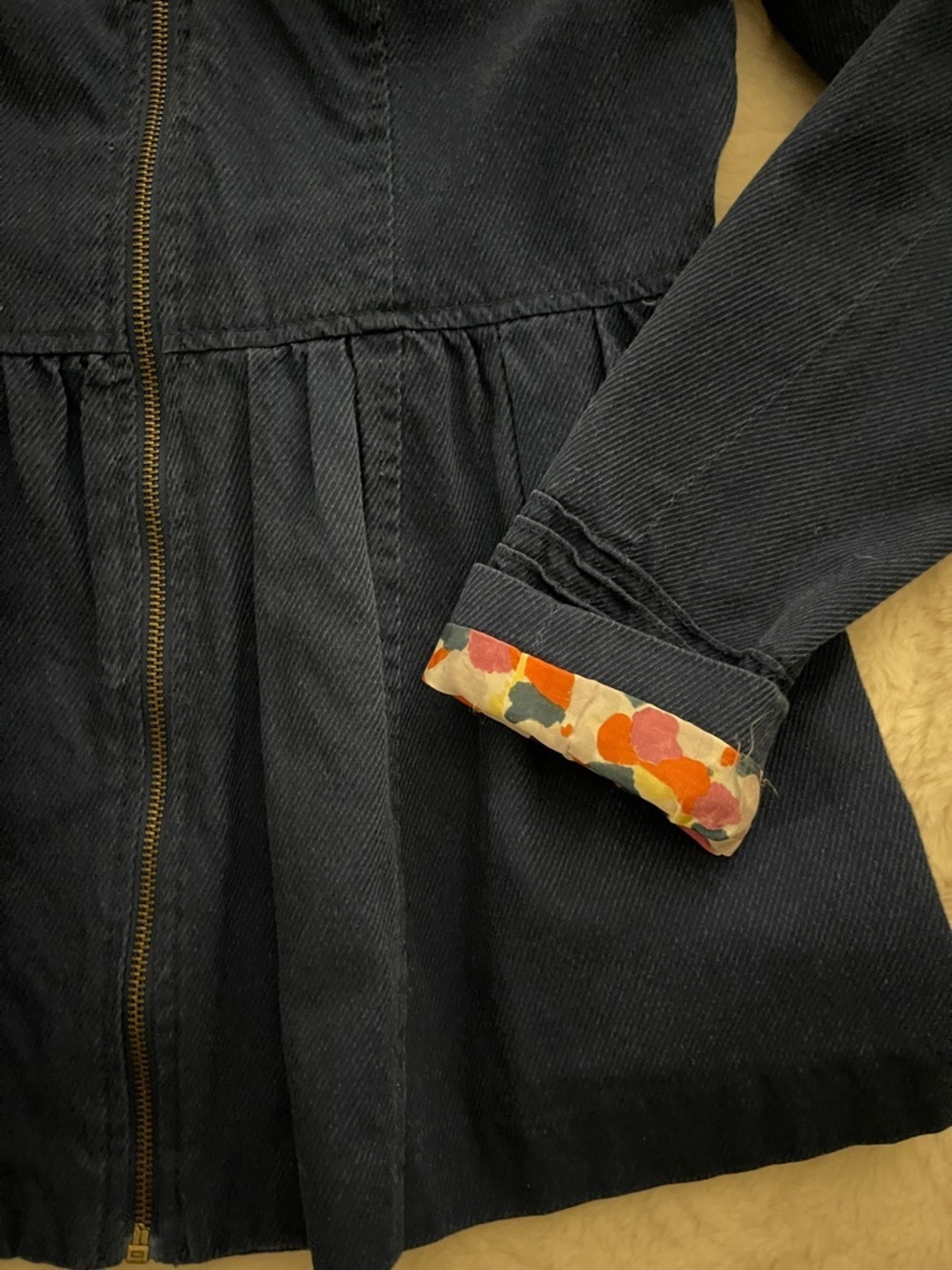 TULLE for Anthropologie Navy Button-Accent Peplum Military Jacket - Picture 4 of 8